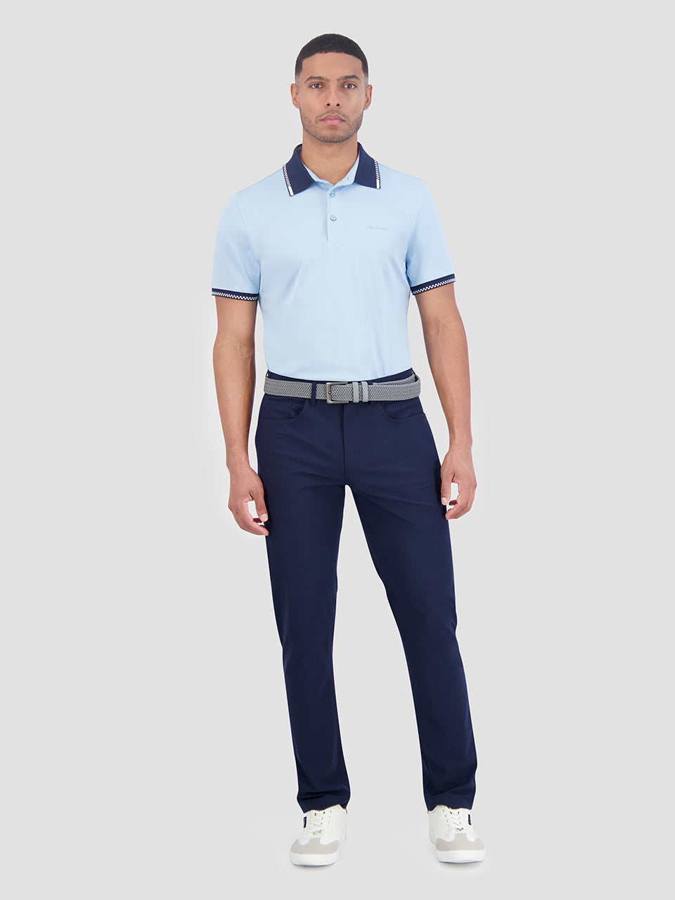 Polos Ben Sherman Checker Rib Air Pique Sports Fit Bleu | NPZ-77787088